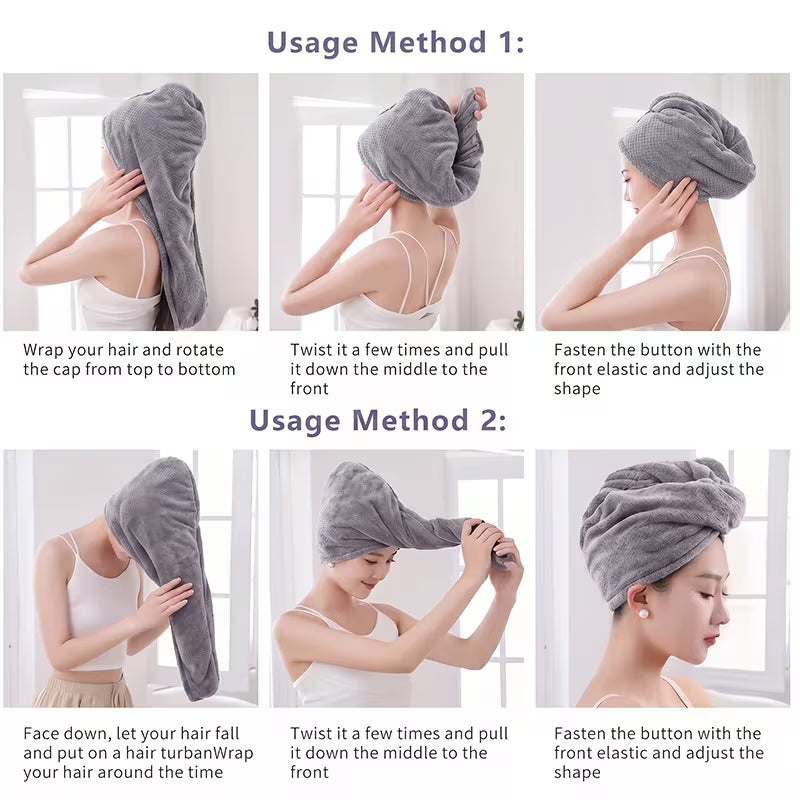 Women's Super Absorbent Quick-Dry Hair Towel Cap